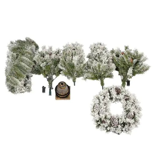 Garland, Garland And 2 Entrance Trees Christmas Tree Set With LED Lights, Christmas Tree