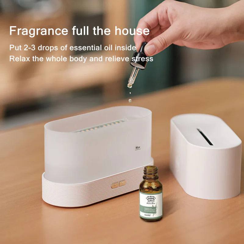 USB Flame Essential Oil Diffuser 180ML Ultrasonic Aroma Humidifier